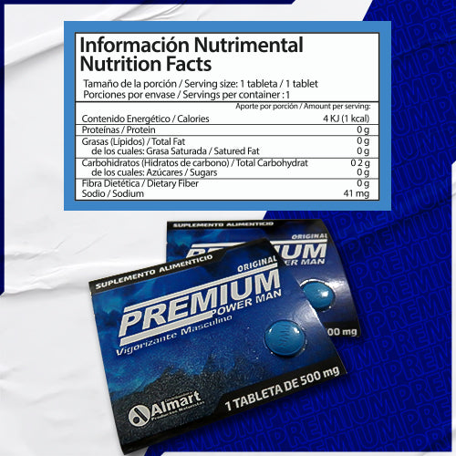 4 Pastillas Premium Vigorizante Natural para Hombres - Fórmula con Maca, Jalea Real, Avena Sativa y Vitamina B | Suplemento para Potencia Masculina y Vitalidad, Energía y Rendimiento