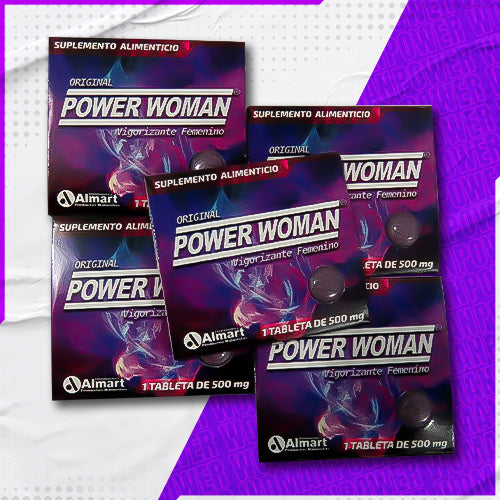 5 Pastillas Power Woman Vigorizante Natural para Mujeres - Fórmula con Maca, Jalea Real, Avena Sativa y Vitamina B | Suplemento para Potencia Femenina y Vitalidad, Energía y Rendimiento