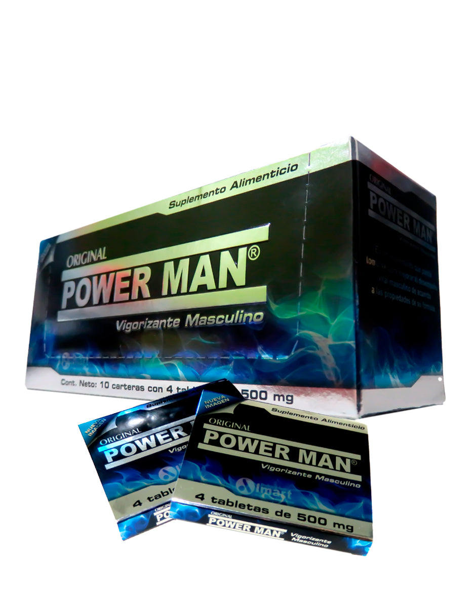 40 Pastillas Power Man Vigorizante Natural para Hombres - Fórmula con Maca, Jalea Real, Avena Sativa y Vitamina B | Suplemento para Potencia Masculina y Vitalidad, Energía y Rendimiento